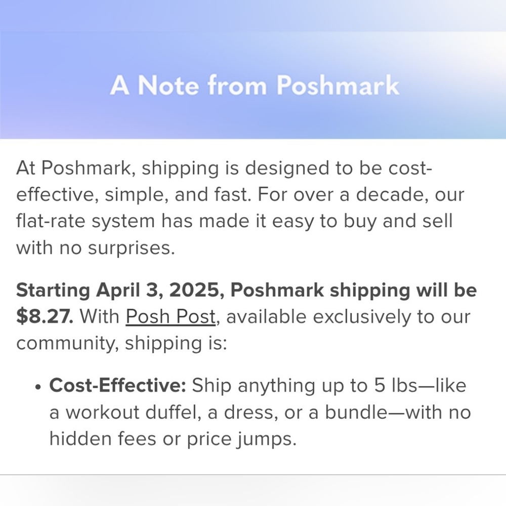 🚩NEW UPDATE Poshmark Shipping Fee April 3rd 2025 Up To 5 Lbs $8.27